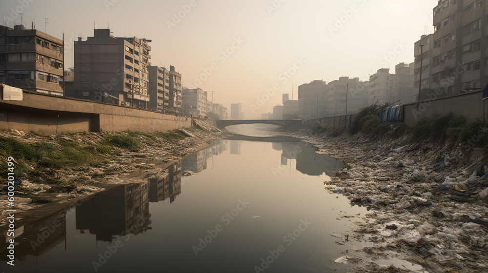 Fototapeta premium River pollution
