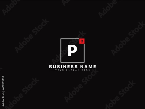 Minimalist OP Logo Letter, Square Shape Op po Letter Logo Icon Design photo