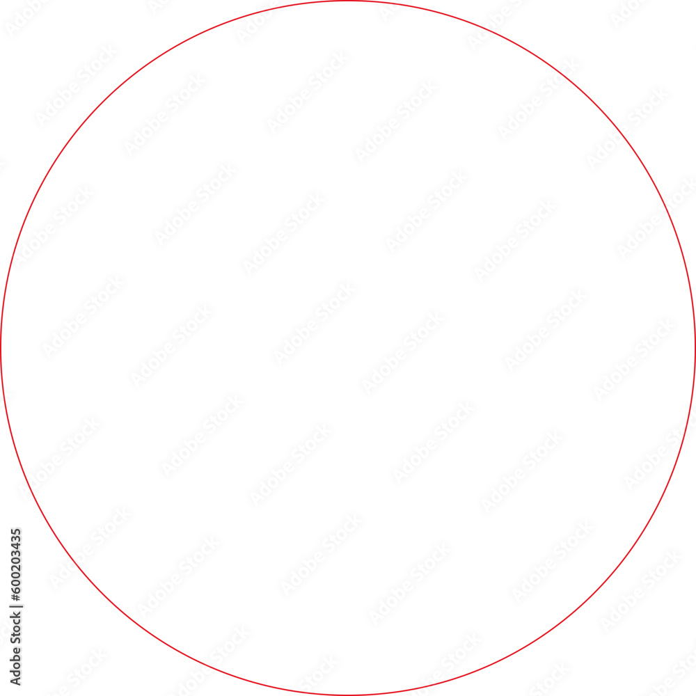 Red circle frame outline simple geometric shape