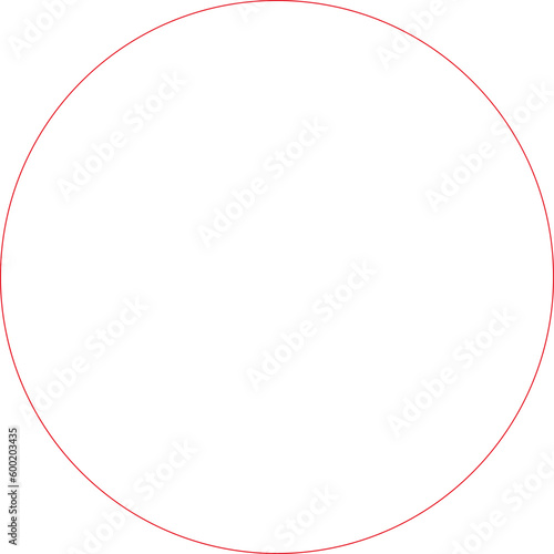 Red circle frame outline simple geometric shape