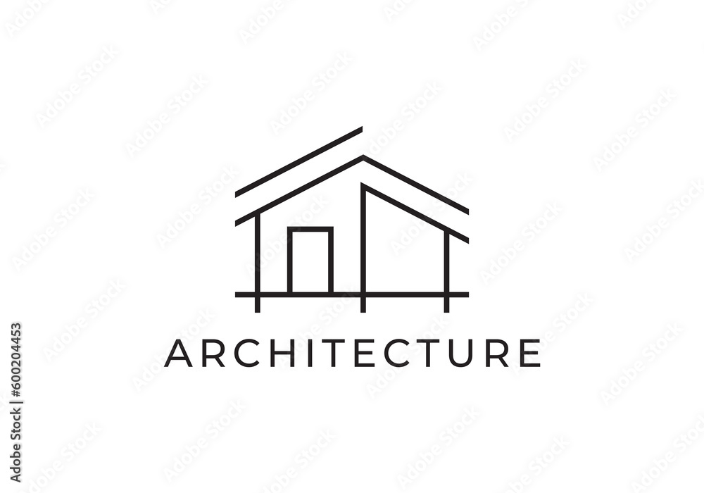 home architect logo design. building simple modern line symbol vector home architect logo design. building simple modern line symbol vector