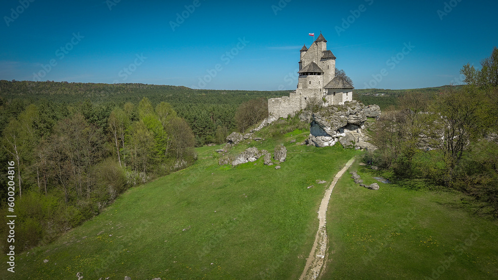 Castle in the village of Bobolice, Poland.