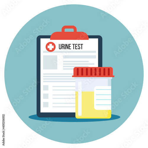 Flat design of urine test for medical and healthcare. Illustration for websites, landing pages, mobile applications, posters and banners. Trendy flat vector illustration photo