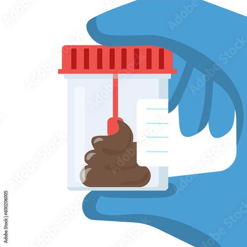 Flat design of stool test for medical and healthcare. Illustration for websites, landing pages, mobile applications, posters and banners. Trendy flat vector illustration