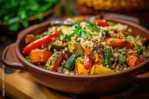 quinoa salad with roasted vegetables and herbs, generative ai