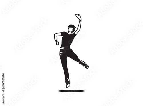 aerobic exercise icon vector, woman warm up pose