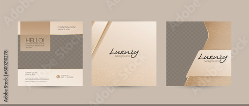 gold beige luxury flyer coupon brochure vector background template border frame layout for beauty fashion jewelry business