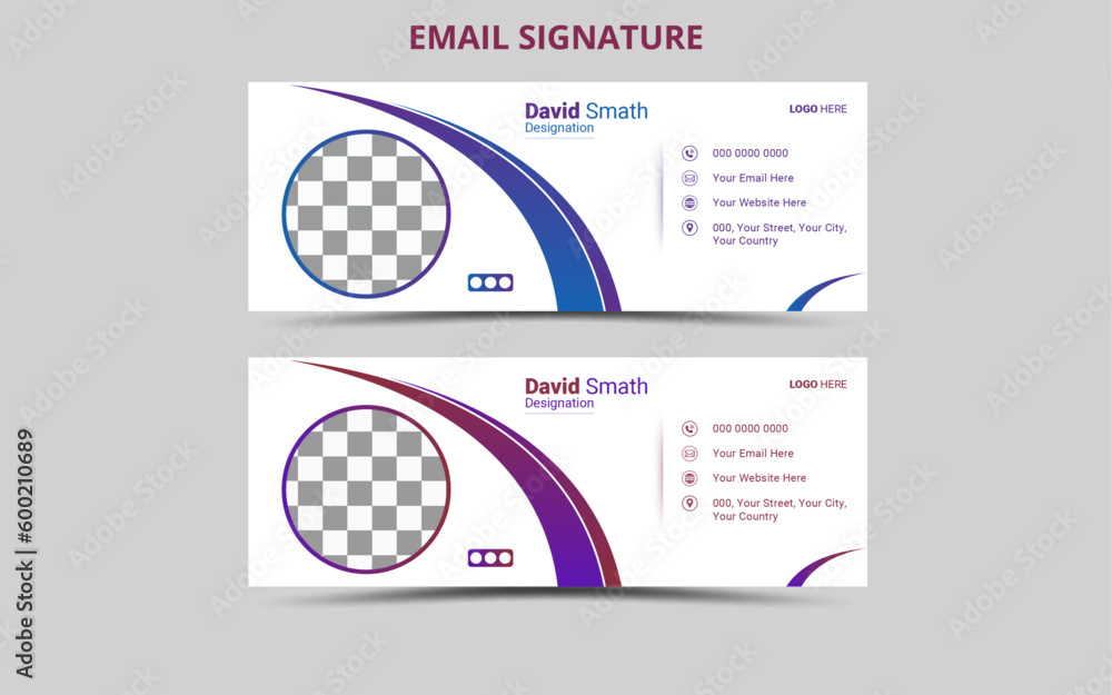 Vector Corporate Modern Email Signature Design Template. Vector Corporate Modern Email Signature Design Template.