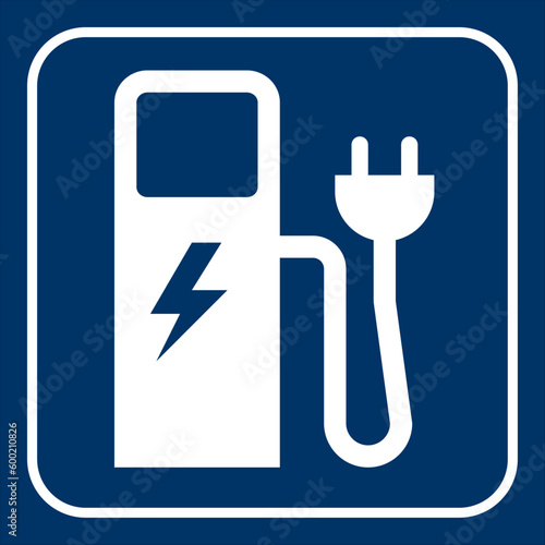 Vector graphic of sign for electric vehicle charging point