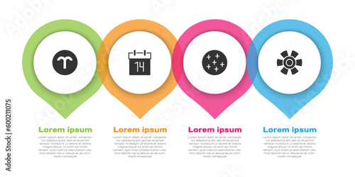 Set Aries zodiac, Calendar, Full moon and Sun. Business infographic template. Vector