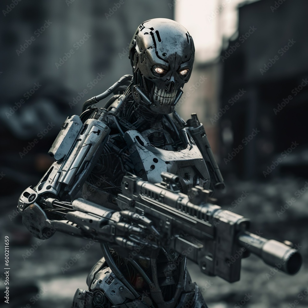 Rise of the Machines: A Futuristic Warrior in the Wasteland created with Generativ AI technology Rise of the Machines: A Futuristic Warrior in the Wasteland created with Generativ AI technology