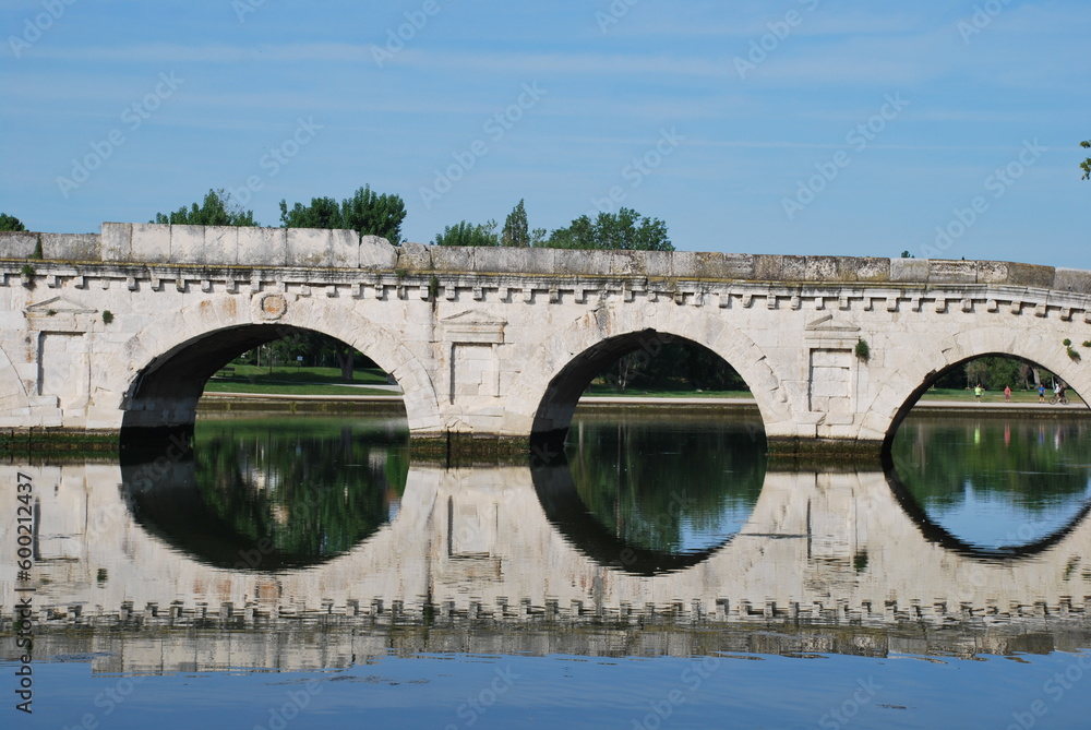 The Tiberius bridge in Rimini - Italy (mirror image)