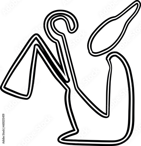 Hiroglef egyptian line drawing decoration.