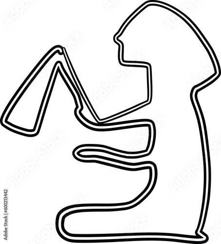 Hiroglef egyptian line drawing decoration.