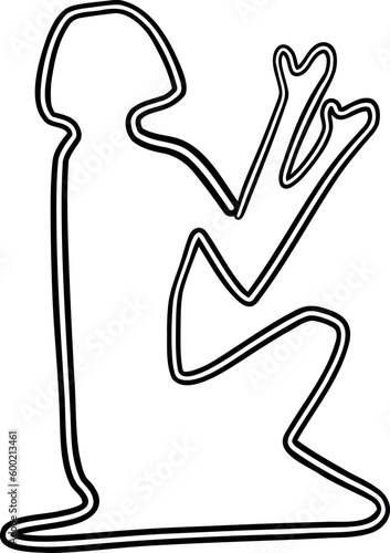 Hiroglef egyptian line drawing decoration.