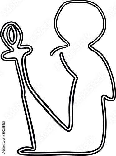 Hiroglef egyptian line drawing decoration.