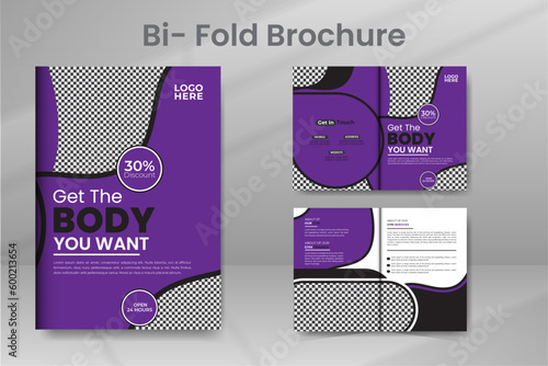 Creative Fitness Bifold Brochure Template Design