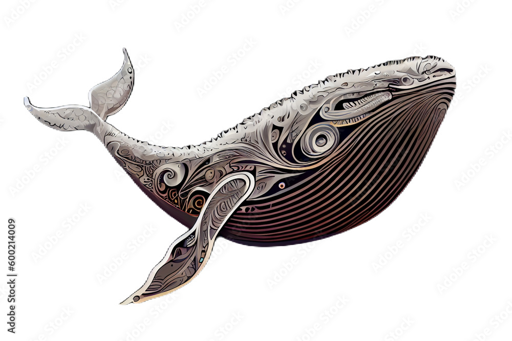 Fototapeta premium Generative AI render of an abstract whale