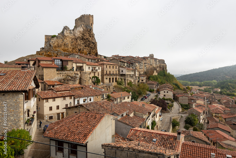 a view over Frías town, Las Merindades, province of Burgos, Castile and León, Spain