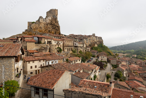 a view over Frías town, Las Merindades, province of Burgos, Castile and León, Spain photo