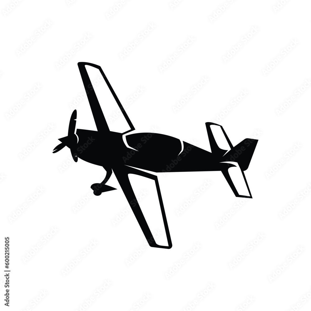 simple logo Illustrative airplane with black and white simple logo Illustrative airplane with black and white