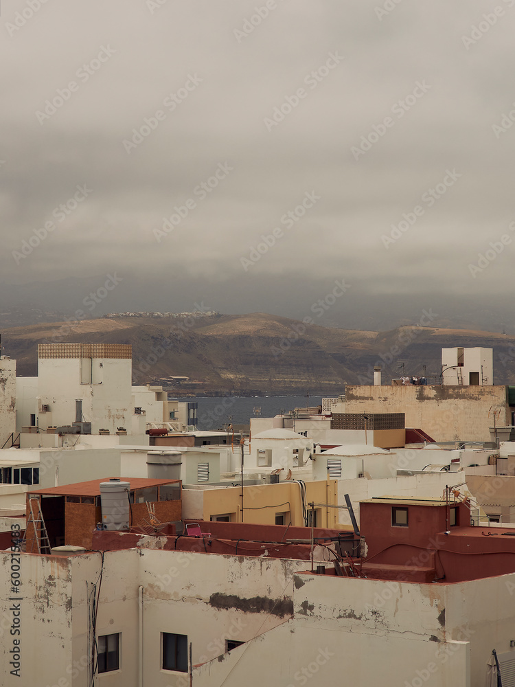 Vista aerea de las azoteas del barri de La Isleta en Las Palmas de Gran Canaria
