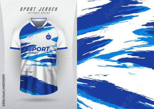 Background for sports jersey, football shirt, running shirt, racing shirt, blue and white pattern with white and blue design.