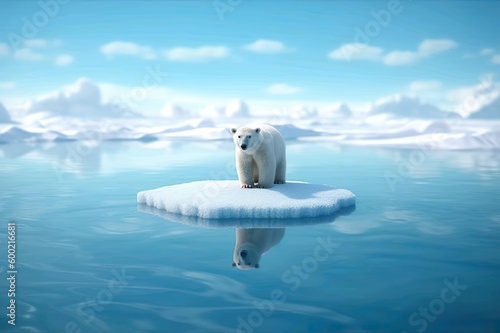 Polar Bear in a snow Ai Generated