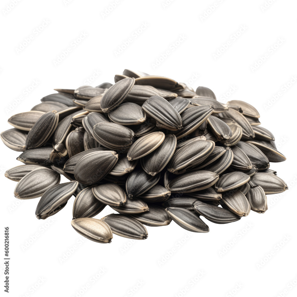 sunflower seeds isolated on a transparent background, generative ai sunflower seeds isolated on a transparent background, generative ai