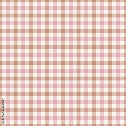 Seamless beige and pink Plaid Pattern.Stripes crossed horizontal and vertical lines.Seamless checkered pattern
