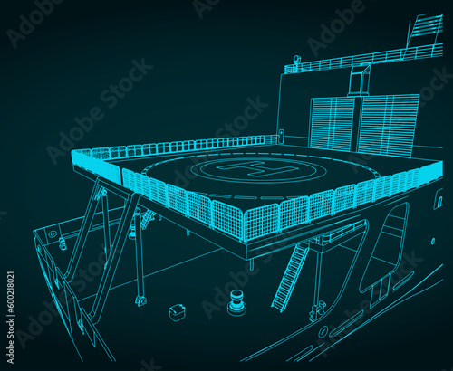 Helipad on an expedition ship