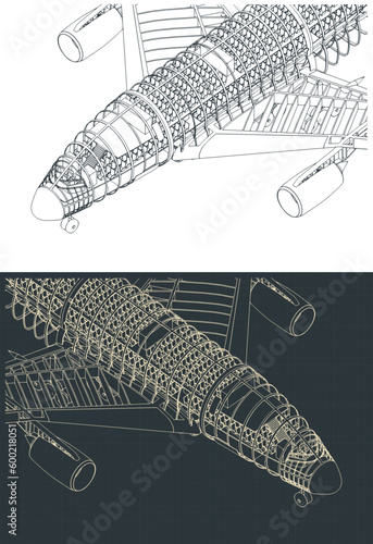 Passenger aircraft blueprints