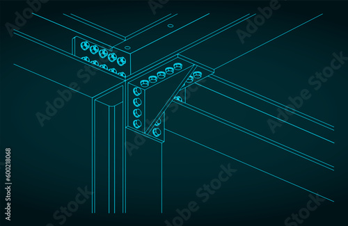 Steel beam to beam connections blueprint