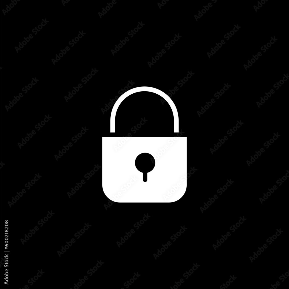 Lock icon isolated on black background Lock icon isolated on black background