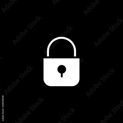 Lock icon  isolated on black background 