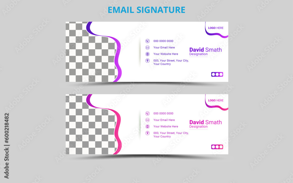Vector Corporate Modern Email Signature Design Template. 