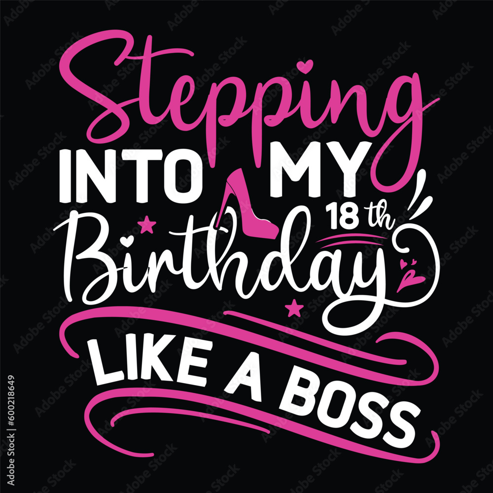 Stepping into My  Birthday Like A Boss Svg Design