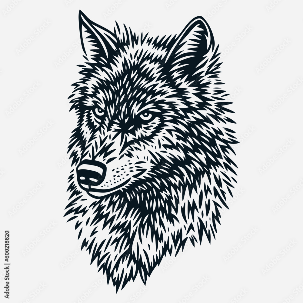 Wolf head Vector illustration. Cool wolf logo Wolf head Vector illustration. Cool wolf logo