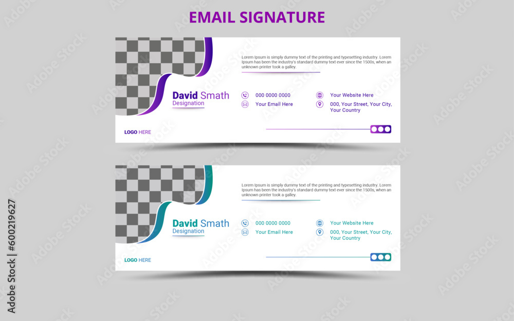 Obraz premium Vector Corporate Modern Email Signature Design Template. 