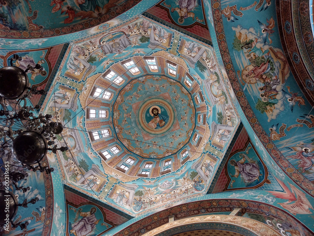 The interior of an orthodox church in Baia Mare city, Romania