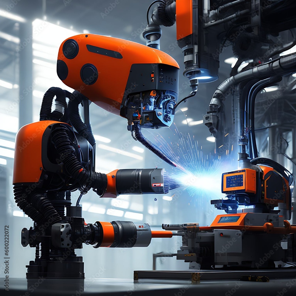 Generative AI. Smart Industry. Future Factory Industrial Revolution Production Automation. Robotic Arms. Modern Assembly and Welding Technologies. Industry 4.0. 4th A futuristic vision of industry. Generative AI. Smart Industry. Future Factory Industrial Revolution Production Automation. Robotic Arms. Modern Assembly and Welding Technologies. Industry 4.0. 4th A futuristic vision of industry.