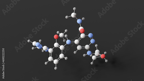 deucravacitinib molecule, molecular structure, sotyktu, ball and stick 3d model, structural chemical formula with colored atoms
