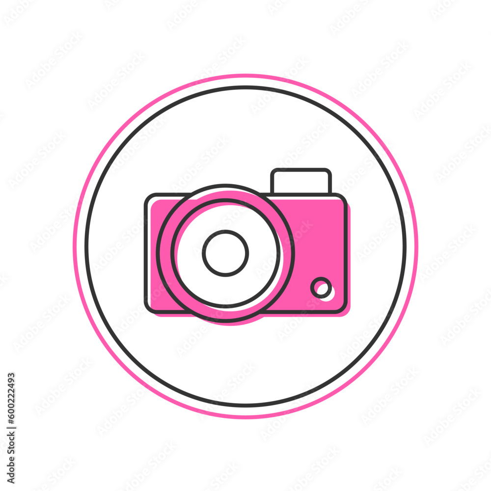 Filled outline Photo camera icon isolated on white background. Foto camera icon. Vector Filled outline Photo camera icon isolated on white background. Foto camera icon. Vector
