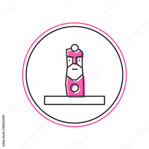 Filled outline Slavic pagan idol icon isolated on white background. Antique ritual wooden idol. Vector