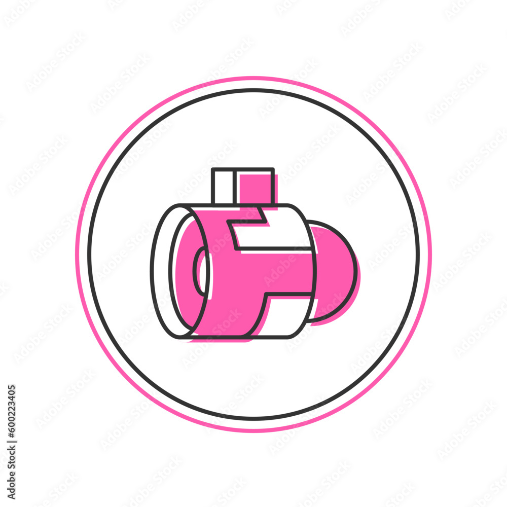 Obraz premium Filled outline Jet engine turbine icon isolated on white background. Plane turbine. Airplane equipment. Jet propeller. Aviation service. Motor running. Vector