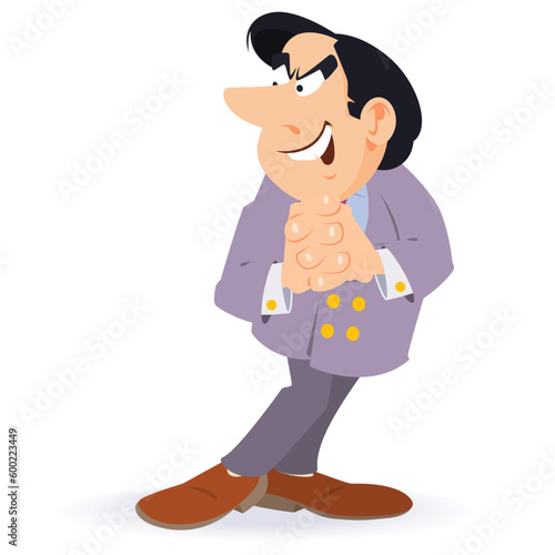 Cunning and treacherous businessman. Illustration for internet and mobile website.