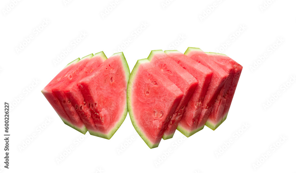 Slices of red watermelon isolated cutout on transparent Slices of red watermelon isolated cutout on transparent