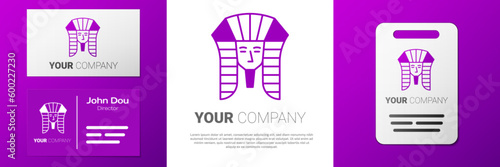 Logotype Egyptian pharaoh icon isolated on white background. Logo design template element. Vector