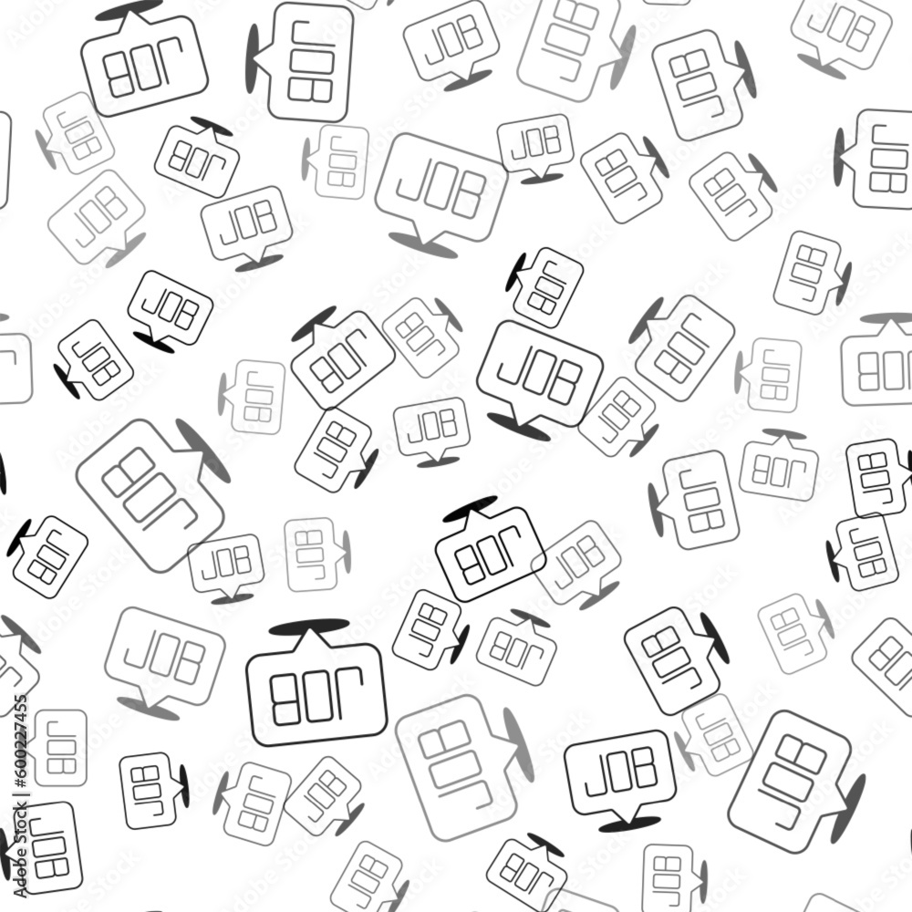 Black Search job icon isolated seamless pattern on white background. Recruitment or selection concept. Human resource and recruitment for business. Vector Black Search job icon isolated seamless pattern on white background. Recruitment or selection concept. Human resource and recruitment for business. Vector
