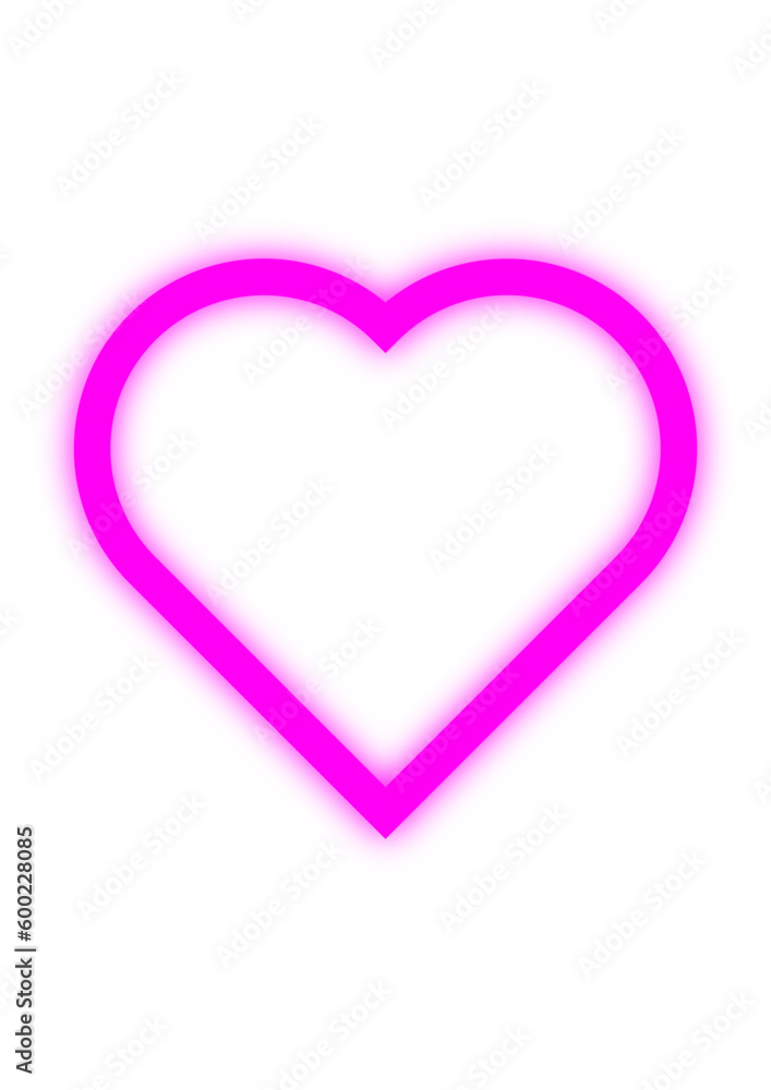 Heart icon pink glowing outlines Heart icon pink glowing outlines